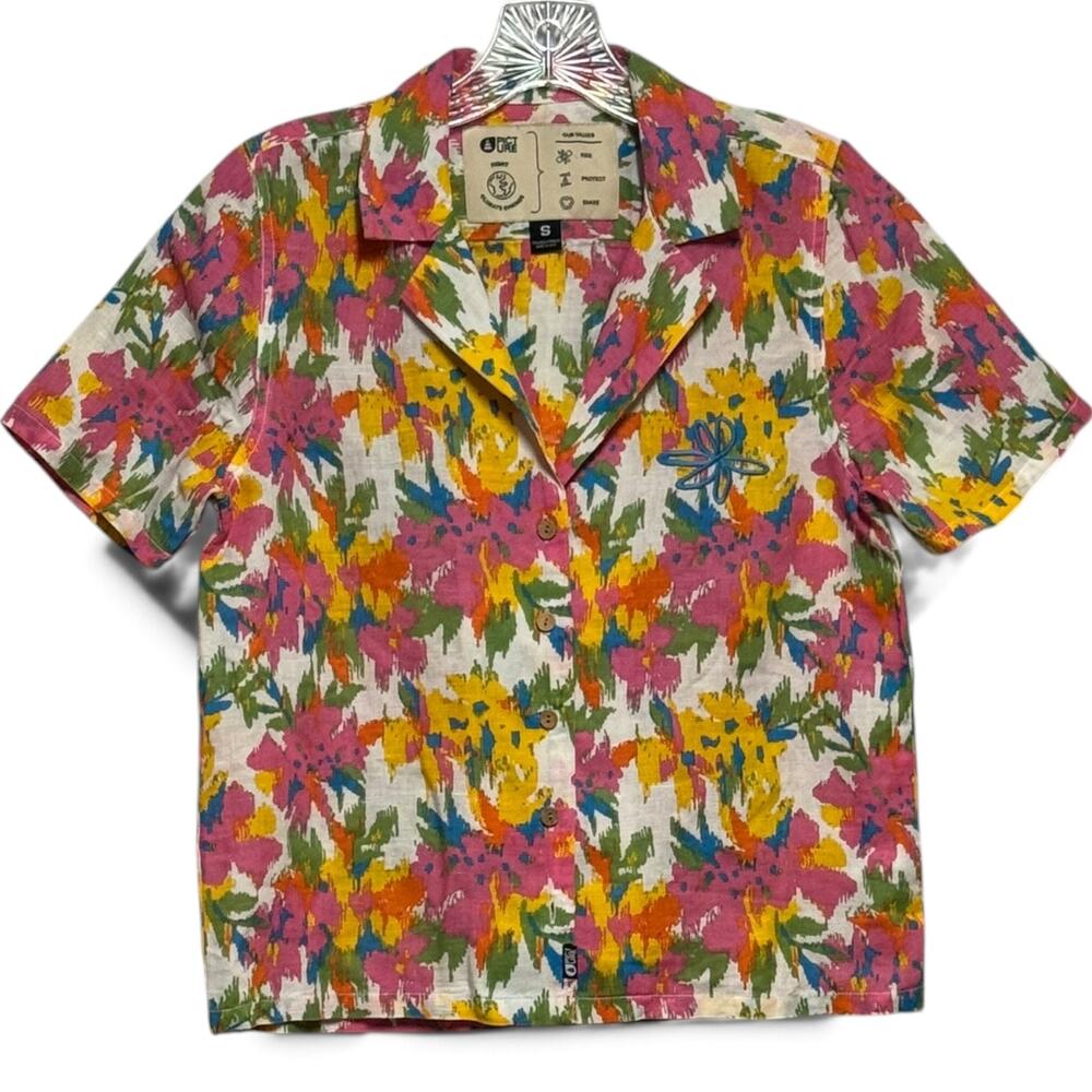 Picture Organic Clothing Kintha Linen Cotton Top Colorful Player Print Small